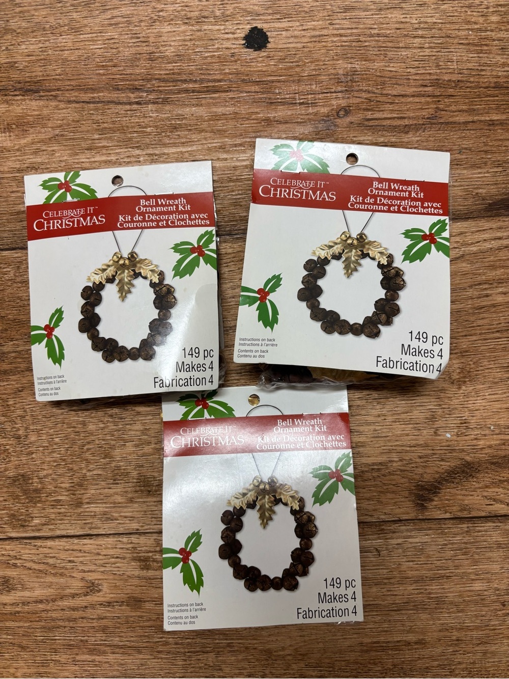 Celebrate It Brown & Gold Bell Wreath Ornament Kit